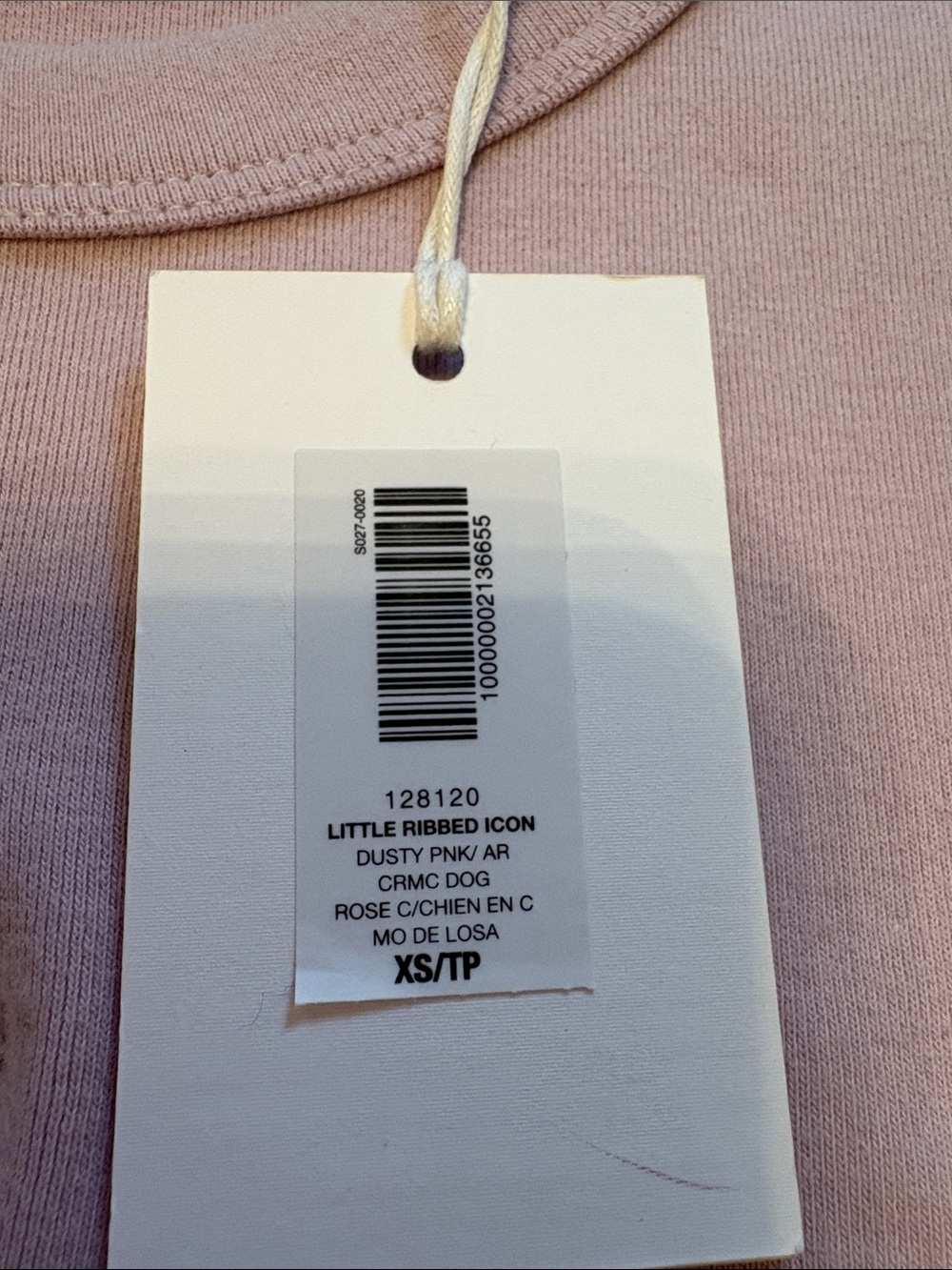 NWT Aritzia Sunday Best Light Pink Short Sleeve Knit Top with Embroidered Bear - Picture 6 of 6